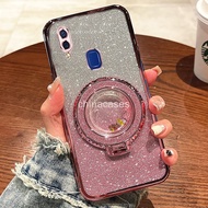 Case For vivo v9 vivo y85 vivo v11i vivo y95 vivo y91 vivo y91i Luxury Magnetic Charging Phone Case Electroplated Gradual Glitter Silicone TPU Cover + Ring Stand