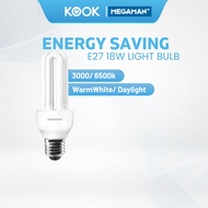MEGAMAN CFL 3U E27 Light Bulb 18W Bright Energy Saving Bulb LED Bulb Mentol LED Lighting Lampu Silin