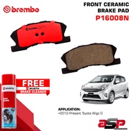 Front Brake Pads for 2012 - Present Toyota Wigo G - Brembo Ceramic P16008N(4pcs / 1 set)