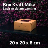 Kraft Box 20 x 20 x 8 cm with Mica - Chocolate Snack Cake Box