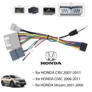 Android Car Multimedia Player Cable Wire Harness Adapter For HONDA CRV Civic 2006-2011 Plug Socket