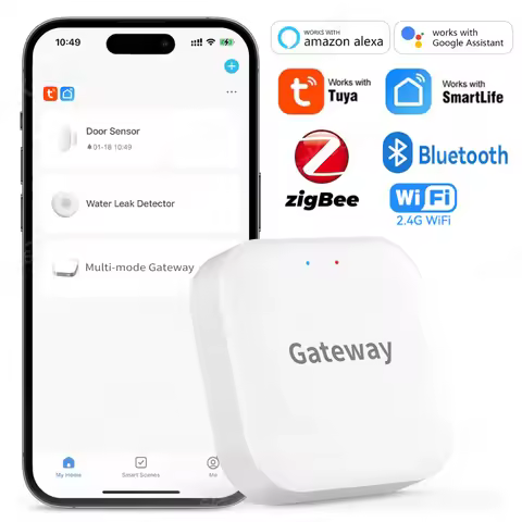 WiFi ZigBee Hub Tuya Smart Life Multi-mode Gateway Smart Home Automation Hub ZigBee WiFi Bridge Blue