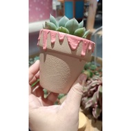 Strawberry Ice Cream Planter Flower Pot Cache Pot Decorative Cute Plant Decor Kawaii Handmade OOAK H