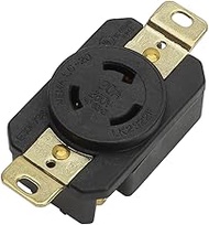 Nema L6-20R 20A 250V 2 Pole 3 Wire Industrial Grade Locking Female Receptacle Connector, Industrial