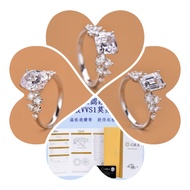 Ring Female 2 Carat Diamond Ring Sterling Silver Ring Platinum Ring Moissanite Ring Ring 2 Carat Dia