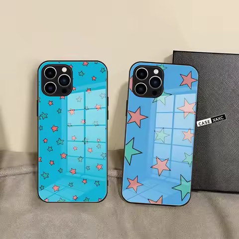 H-Heartstopper N-Nick N-nelson S-stars P-phone B-blue Case Glass Shell FOR IPhone 15ProMAX 14 11 12 
