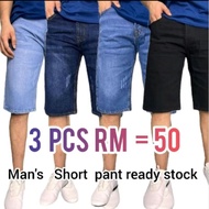 3 helai rm 50 seluar pendek/man's short Pant jeans,, size 28-40 ready stock