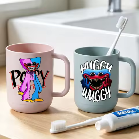 Game Poppys Playtime Toothbrush Cup Kids Cute Huggy Wuggy Gargle Water Cups Boys Girls Home Bathroom