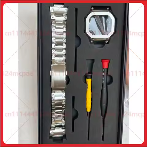 New Silver Stainless Steel Bezel & Strap for Casio G-Shock DW5600 GWB5600 GWM5610 GW5000