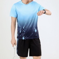Summer Gradient Sports Suit Dopamine Quick-Drying Couple Suit Multicolor Running Badminton Jersey