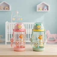 450ML children's water bottle with convenient flip lid, lovely animal shape, high quality PP materia