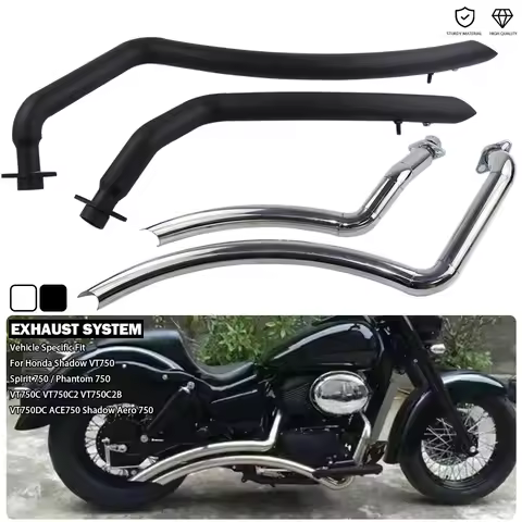 2-Into-2 Full Exhaust System Muffler Fit For Honda Shadow VT750 Spirit 750 Phantom VT750C VT750C2 VT