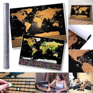 Scratch Off Educational World Map Travel Map Wall Map Poster with Boxed