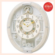 Seiko clock, wall clock, cuckoo clock, radio-controlled clock, analog, cuckoo, triple selection, melody, rotating ornament, ivory marble pattern, RE576A