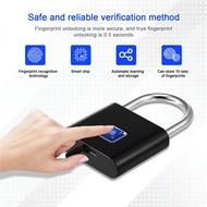 factory Portable Keyless Lock USB Rechargeable Door Lock Fingerprint Smart Padlock Quick Unlock Zinc