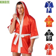 KIKO2E Boxer Costume, Muay Thai MMA Boxing Match Men Boxing Robe, Cool Long Sleeve Acetate Fiber Cloak Uniform