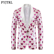 Men Love Flip Sequin Suit Jacket Singer Host Groom Banquet Dress Male Sequin Suit20251217