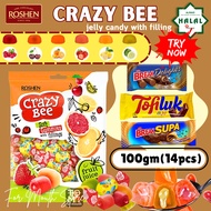 100gm ROSHEN Crazy Bee Jelly Candy Gula-Gula Viral Gummy Halal Candy Crazy Bee Candy Honey Jelly Hal