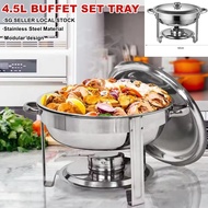 4.5L Buffet Pan Food Tray Stainless Steel Buffet Stove Serving Tray Serving Tray Party Catering Food