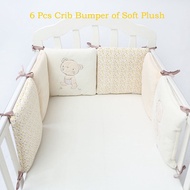 Infant Crib Bumper Bed Protector Baby Kids Cotton Cot Nursery Bedding 6 Pcs