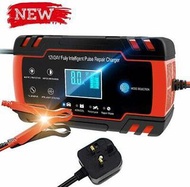 汽車電池充電器12v24v 電單車蓄電池充電器智能大功率修復型充電機 12V/8A 24V/4A Automotive Battery Charger/Maintainer~
