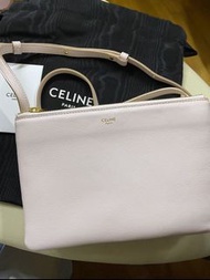 Celine new logo light pink trio bag 限量櫻花粉珍珠粉紅