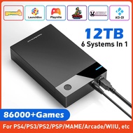 12T Gaming HDD with Hyperspin Launchbox Retrobat Playnite Super Console with 86000+ Retro Vidoe Game