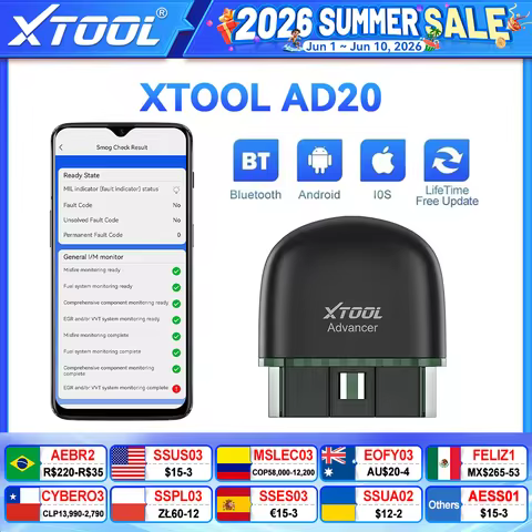 XTOOL AD20 Advancer OBD2 Code Reader Scanner Car Engine Diagnostic Tools Full OBD2 Function Android 