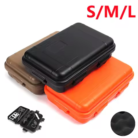 1pcs EDC-Plastic Waterproof Outdoor Camping Survival Container Shockproof Storage Holder Case Box Ba