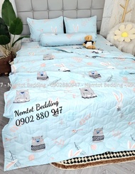 ☃️Siêu Xinh☃️ Bộ Ga Gối Tencel Than Hoạt Tính Mát Mịn Thấm Hút Mồ Hôi Kháng Khuẩn Bộ Chăn Ga Gối Đủ