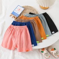 [ZY] 80-150CM Children's Pure Cotton Shorts Casual Candy Color Yarn Sports Pants Beach Baby Breathab