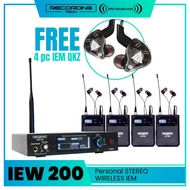 PROMO- RECORDING TECH IEW-200 IEW200 WIRELESS STEREO IEM IN EAR MONITOR UHF