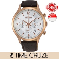 [Time Cruze] Seiko SSB342 Chronograph Analog Quartz Rose Gold Tone Stainless Steel Silver Dial Men Watch SSB342P1