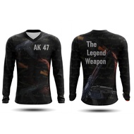 Men's V-Neck Long T-Shirt AK47-02 Full Print Art 2