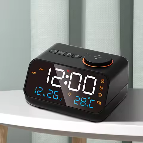 LED Digital Alarm Clock Watch Table Electronic Desktop Clocks USB Wake Up FM Radio Acoustic Control