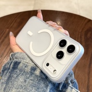 I TECH AG Frosted Magnetic Phone Case for IPhone 17 16 15 Pro Max Translucent Casing Ultra Thin Cove