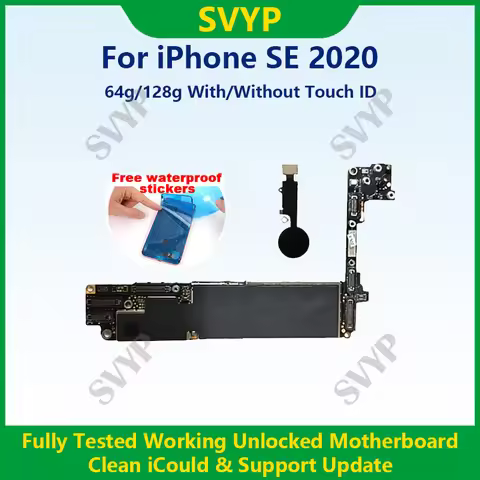 For iPhone SE 2020 Mainboard With Touch ID Cleaned iCloud Fully Tested 100%Working Unlocked Motherbo