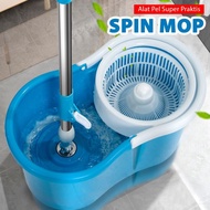 Spin Mop Alat Pel Putar Otomatis Peras Tanpa Pakai Tangan Untuk Pell Lantai Super Bersih + Ember Mul