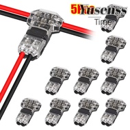 YUSENSS 1/5Pcs Electrical Cable Crimp, T Type Quick Splice Pluggable Wire Connector,  2 Pin Low Volt