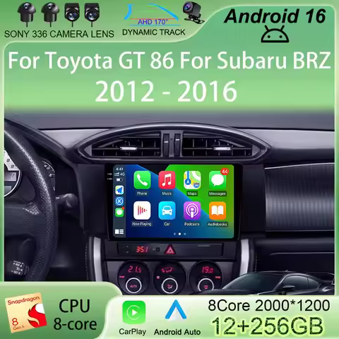 Android 16 Car Radio Carplay For Toyota GT 86 For Subaru BRZ 2012 - 2016 Navigation GPS Multimedia P