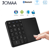 JOMAA ปุ่มกดตัวเลขไร้สายบลูทูธ2.4Gคีย์บอร์ดดิจิตอล22ปุ่มพร้อมทัชแพดสำหรับ Windows IOS Mac OS แท็บเล็ต Android PC