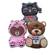 3d Softcase Samsung J2Prime J500 J5 2015 J510 J5 2016 Cover Character Cat bear Silicone bear