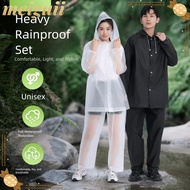 MEIGUII Raincoat Set, Eva Strengthen buttons Split Raincoat, Durable Adjustable Windproof Full Cover