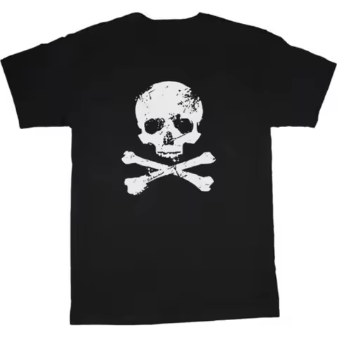Beauty Hip Hop Pirate Skull and Crossbones T-Shirt Men's Pattern Summer New Men's and Women's Retro 