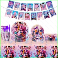 B4 Demon Hunters Theme party disposable paper plates paper towels tablecloths banners venue decorati