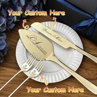 Personalized Wedding Cake Set, Custom-Carved Silver Pie And Pastry Cutting Tool Set, Anniversary And