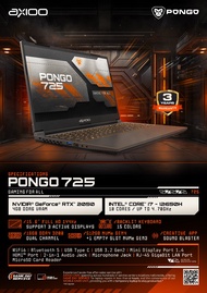 LAPTOP AXIOO PONGO 725 i7 12650H SSD 512 GB 512GB VGA RTX 2050 RTX2050 4GB 15.6" FHD 144Hz W11 F HD 