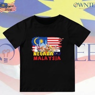 MERDEKA Tshirt Saya Anak Malaysia Kids Tshirt 100_ Cotton Round Neck Short Sleeve Unisex READY STOCK