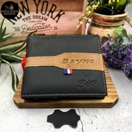 BS Leather Wallet Man Short Wallet 100% Cowhide Leather Wallet Short Purse Dompet Kulit Lelaki Beg D