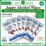 Zappy IPA Alcohol Wipes | Alcohol Wet Wipes | Wet Wipes | Isopropyl Alcohol Wipes